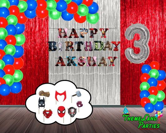 Avengers Themed Birthday Party Decoration Kit - Premium-A