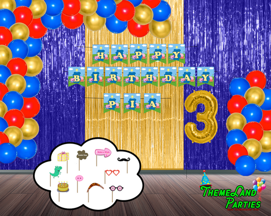 Peppa Pig Boy Themed Birthday Party Decoration Kit - Premium-A