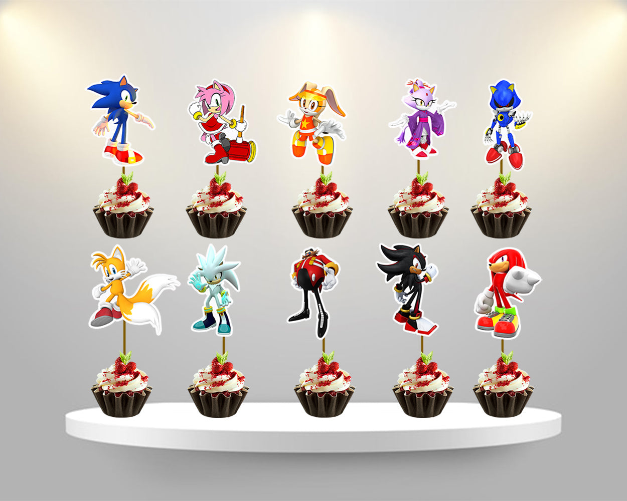 Sonic CupCake Topper – ThemeLand Parties